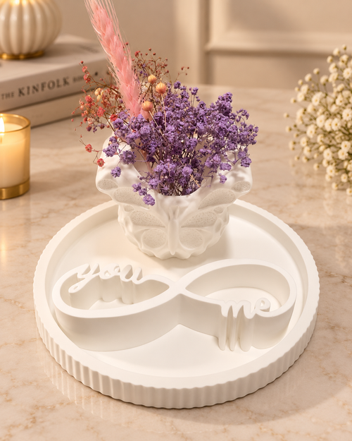 Deko-Set „You & Me“ mit Schmetterlingsvase und Tablett – Flomati